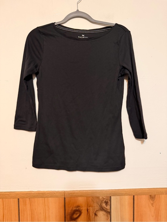 Talbots Tops - Talbots Black Three-Quarter Sleeve Scoop Neck Top